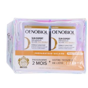 Sun Expert Préparateur Solaire Peau Sensible 2x30 Capsules + trousse offerte