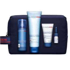 Coffret Homme Baume Hydratant, Nettoyant Exfoliant, Shampooing Douche, Huile de Rasage