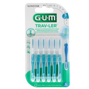Trav-Ler 6 Brossettes Interdentaires Réutilisables - Taille : 1614 : 1,6 mm