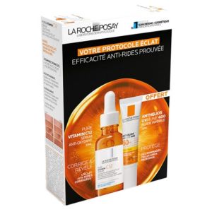 Coffret Pure Vitamin C12 Sérum Anti-Rides 30 ml + Anthelios UVmune 400 Fluide Invisible SPF50+ Sans Parfum 15 ml Offert