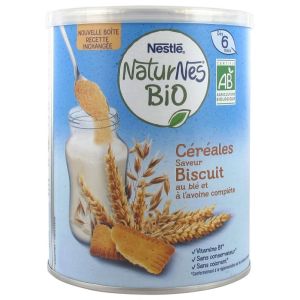 Naturnes Bio Céréales Saveur Biscuit dès 6 Mois 240 g