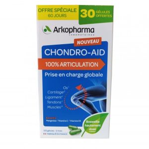 Chondro Aid - 100% Articulation - offre spéciale 60 jours - 30 gélules offertes