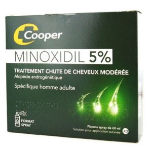 Minoxidil 5% Cooper 3 flacons de 60 ml