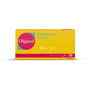 Oligosol Manganèse Cuivre 28 Ampoules