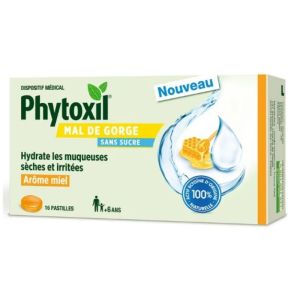 Phytoxil Mal de Gorge Miel Sans Sucre 16 Pastilles