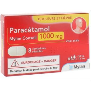 Paracétamol 1000mg - 8 comprimés