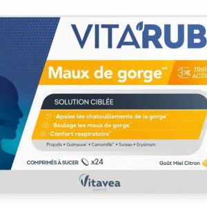 Vita'Rub Maux de Gorge 24 Comprimés à Sucer
