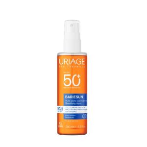 BARIÉSUN - Huile Sèche Sublimatrice Solaire SPF50+ - Visage, Corps et Cheveux - Peaux Sensibles, 200ml