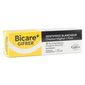 Bicare Plus Dentifrice Blancheur au Charbon Végétal + Fluor 75 ml