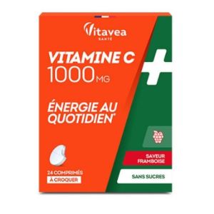 Vitamine C 1000 mg goût framboise 24 comprimés à croquer