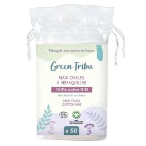 Maxi Ovales à Démaquiller Coton Bio 50 Unités