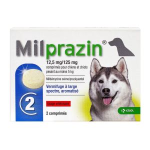 Milprazin 12,5/125 mg chiens 2 comprimés