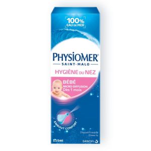 Physiomer Bébé Micro-diffusion - Spray nasal 100% Eau de mer - 115ml (Date de péremption Septembre 2022)