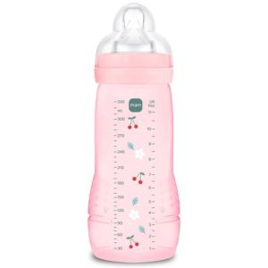 Easy Active Biberon 2ème Âge 330 ml 6 Mois et + Débit Très Rapide - Couleur : Berry