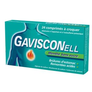 Gavisconell Menthe Sans sucre - 24 comprimés