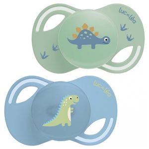 Duo de sucettes anatomiques extra-fines – Dinosaures 6-18m+