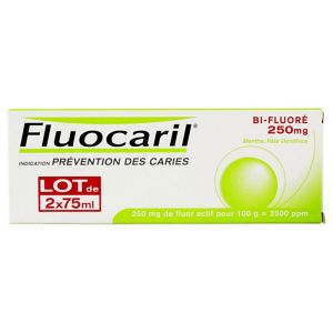 Dentifrice bi-fluoré pate menthe 2x75ml