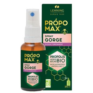PROPOMAX Spray pour la gorge doux à la Grenade et au Propolis Bio - 30ml