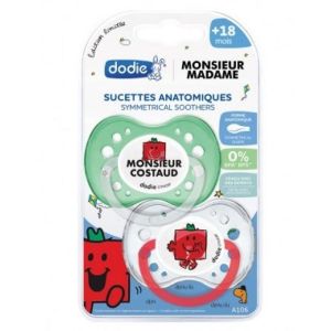 Sucettes anatomiques Monsieur Madame 18 mois x2