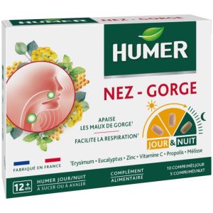 Nez & Gorge Jour/Nuit - 15 comprimés