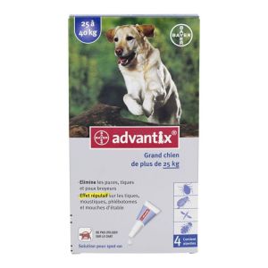 Bayer Advantix grand chien 25 à 40kg - 4 pipettes