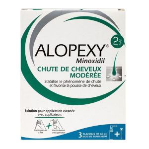 Alopexy 2% - Solution pour application cutanée - 3 x 60 ml