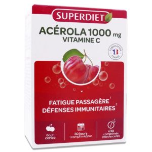 Acérola 1000 Vitamine C - 30 comprimés effervescents