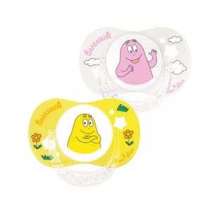 2 Sucettes Silicone Physiologiques avec Anneau 6-18 M Édition Limitée Barbapapa