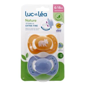 Nature Sucettes anatomiques 6-18 mois Ours - lot de 2