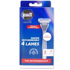 Rasoir rechargeable homme 4 lames + 2 recharges