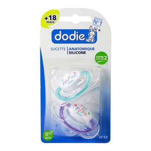 Duo sucette anatomique +18 mois n°47 silicone