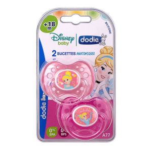 Duo sucettes anatomiques 18 mois + Cendrillon
