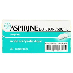 Aspirine du Rhône 500mg 20 comprimés à avaler