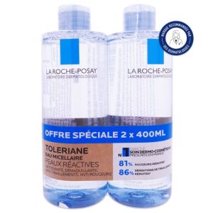 Toleriane Eau micellaire peaux réactives - 2 x 400 ml