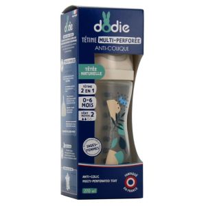 Biberon Tétine Multi-Perforée Bleu 0-6 mois 270 ml