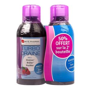 Turbodraine solution buvable 2x500ml - goût framboise (date courte : 01/2025)