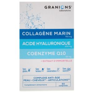Collagène Marin Acide Hyaluronique Coenzyme Q10 60 Comprimés