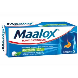 Maalox maux estomac 40 comprimés menthe