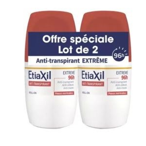 Anti-Transpirant Extrême 96H Roll-on Lot de 2 x 50 ml