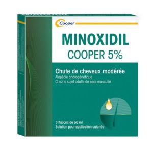 Minoxidil 5% Cooper 3 flacons de 60 ml