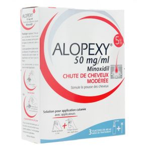 Alopexy 5% - Solution pour application cutanée - 3 x 60 ml