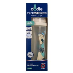 Biberon Tétine Multi-Perforée bleu 0-6 mois 330 ml