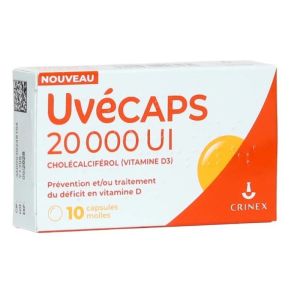20 000 UI vitamine D3 10 capsules molles