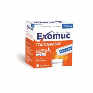 Exomuc 200mg goût orange 24 sachets