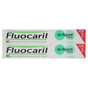 Dentifrice Menthe Bi-Fluoré Lot de 2 x 75 ml