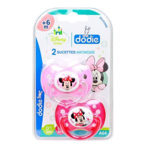 2 Sucettes anatomiques +6 mois Disney Minnie