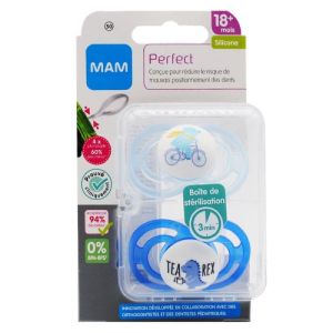 MAM PERFECT SUCETTES SYMETRIQUES SILICONE 6 MOIS ET PLUS X2 