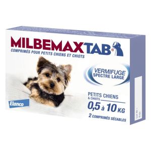 Milbemaxtab petits chiens 2 comprimés