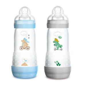 2 Biberons Easy Start anti-colique 4+ mois bleu & gris 320ml