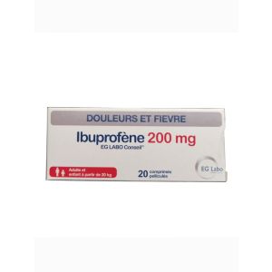 Ibuprofène EG 200 mg comprimés pelliculés x20
